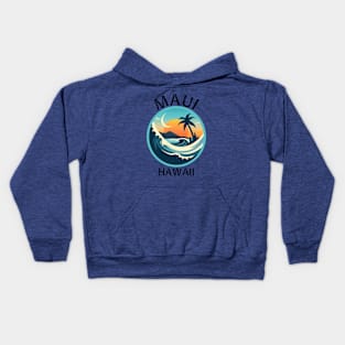 Maui Hawaii (with Black Lettering) Kids Hoodie